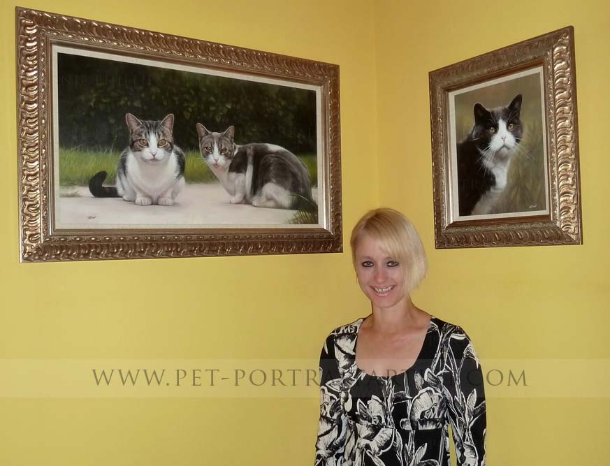 Amanda Sidall with the cat pet portraits