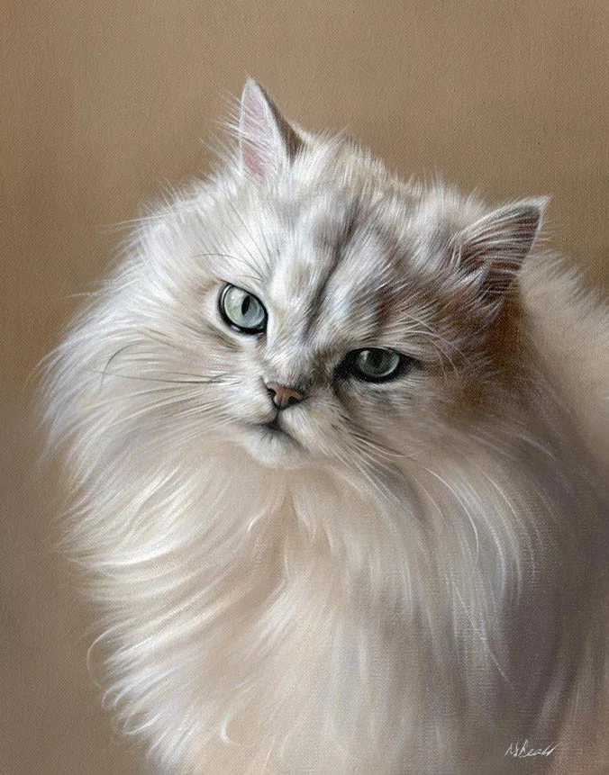 Oil cat painting of Samson, hand-painted by Nicholas Beall