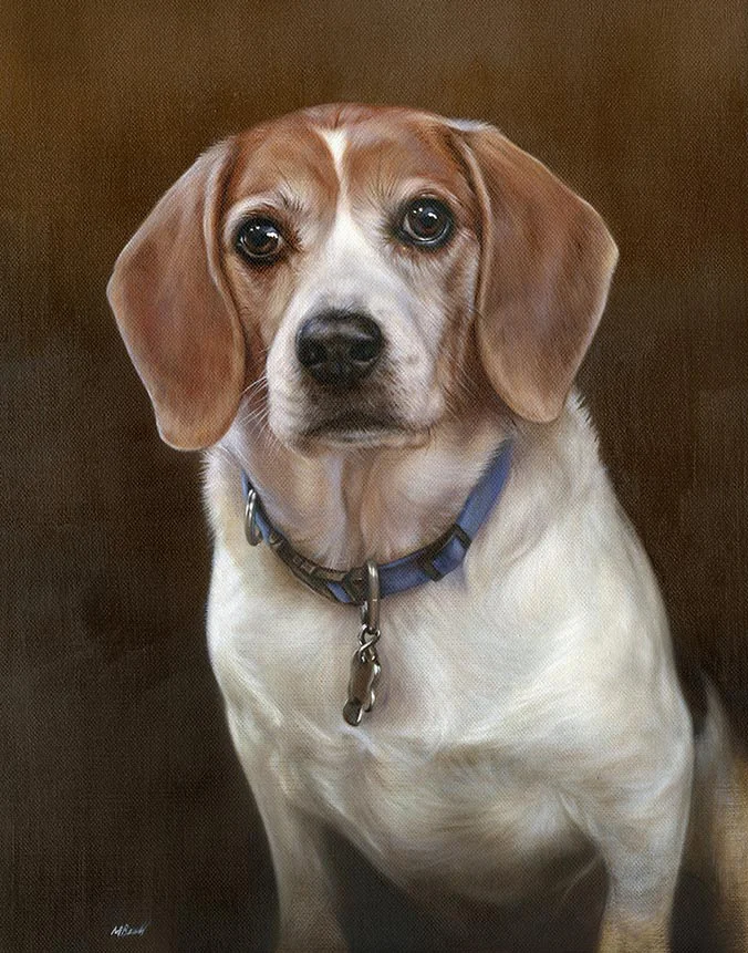 Christopher Beagle dog oil painting by Nicholas Beall