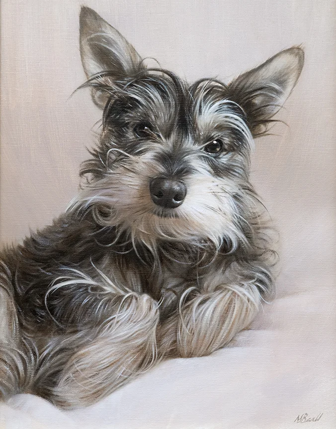 Chucho dog oil painting by Nicholas Beall