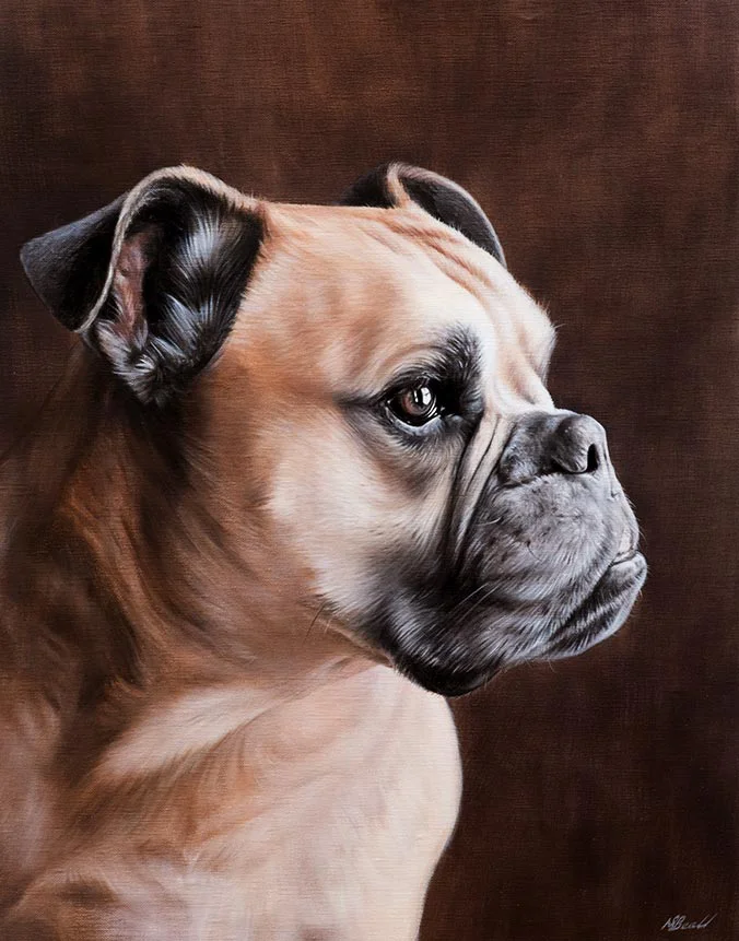Newman dog oil painting by Nicholas Beall