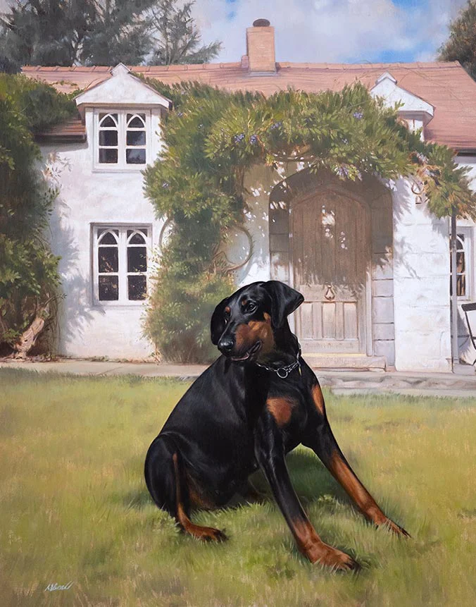 Stella dog oil painting by Nicholas Beall