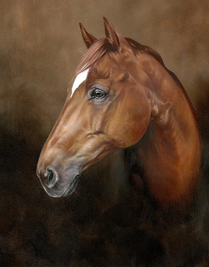 George the horse, oil portrait on linen by Nicholas Beall