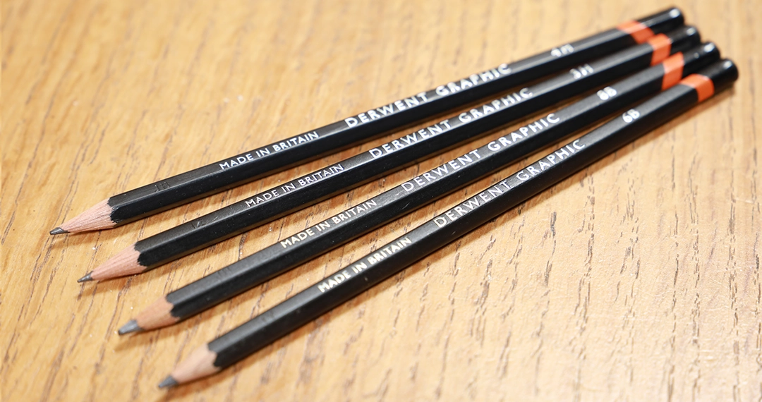 Derwent Graphic professional graphite pencils used for structure and mid-tones in pencil pet portraits