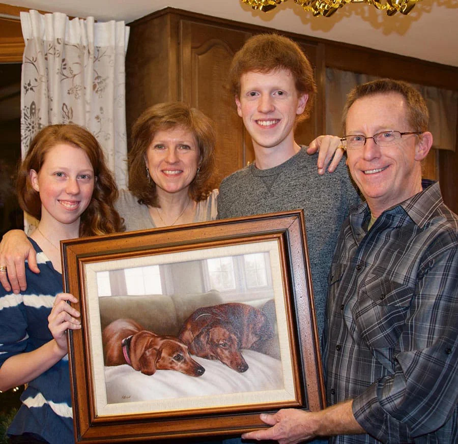 Kevin and Family with the Portrait of Maggie and Max Kevin and Family with the Portrait of Maggie and Max