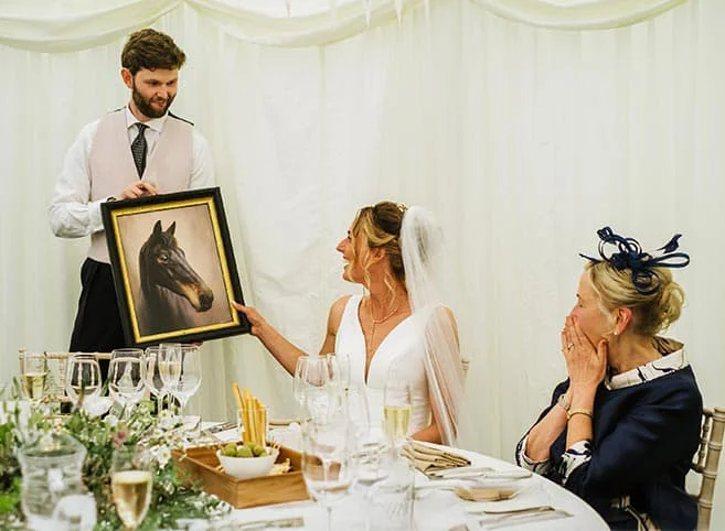 Classic Oil wedding painting Wedding pet portrait gift
