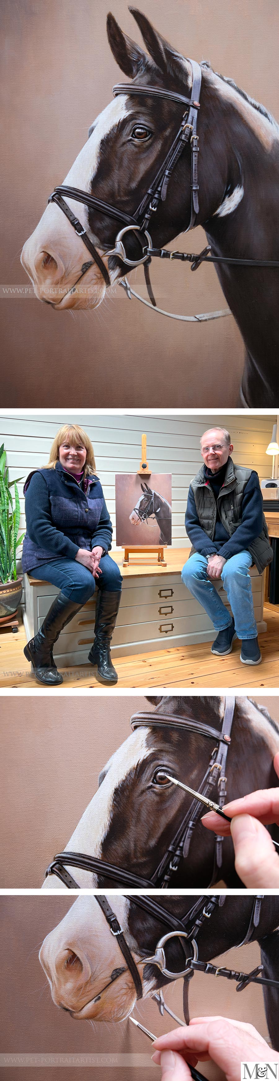 Trqaditionally painted portrait of a horse in oils by Nicholas Beall