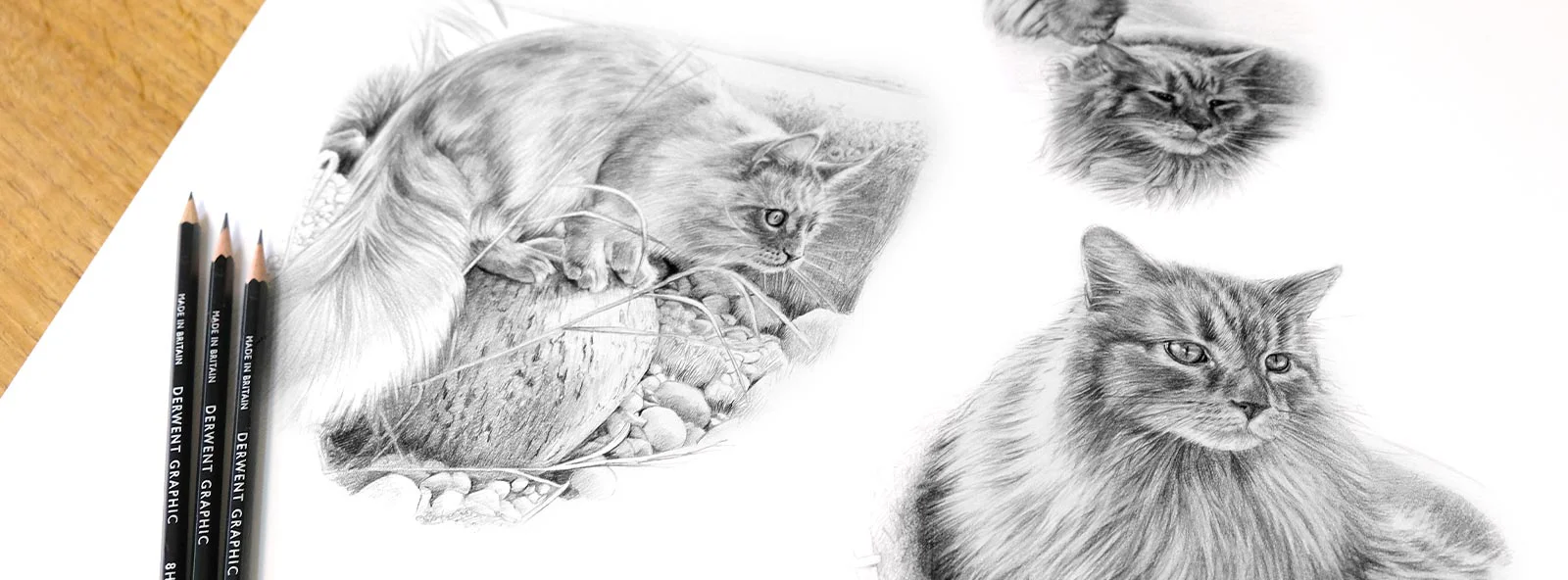 Hand-Drawn Pencil Pet Portraits Hand-drawn pencil portraits by Melanie Phillips.