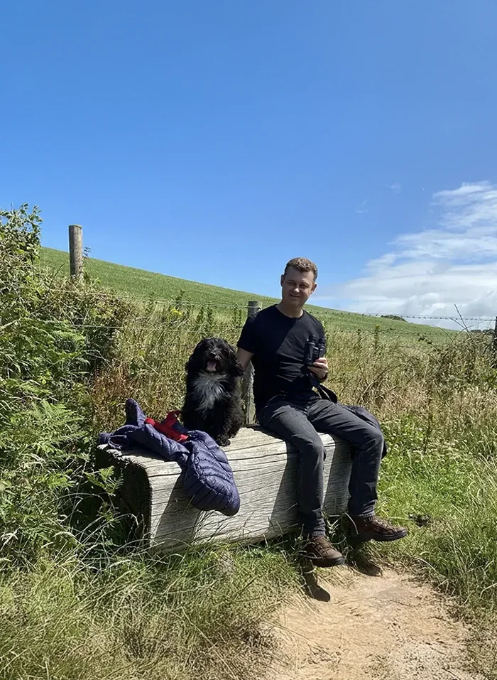 Nicholas Beall enjoying a summer walk along the scenic Welsh coast.