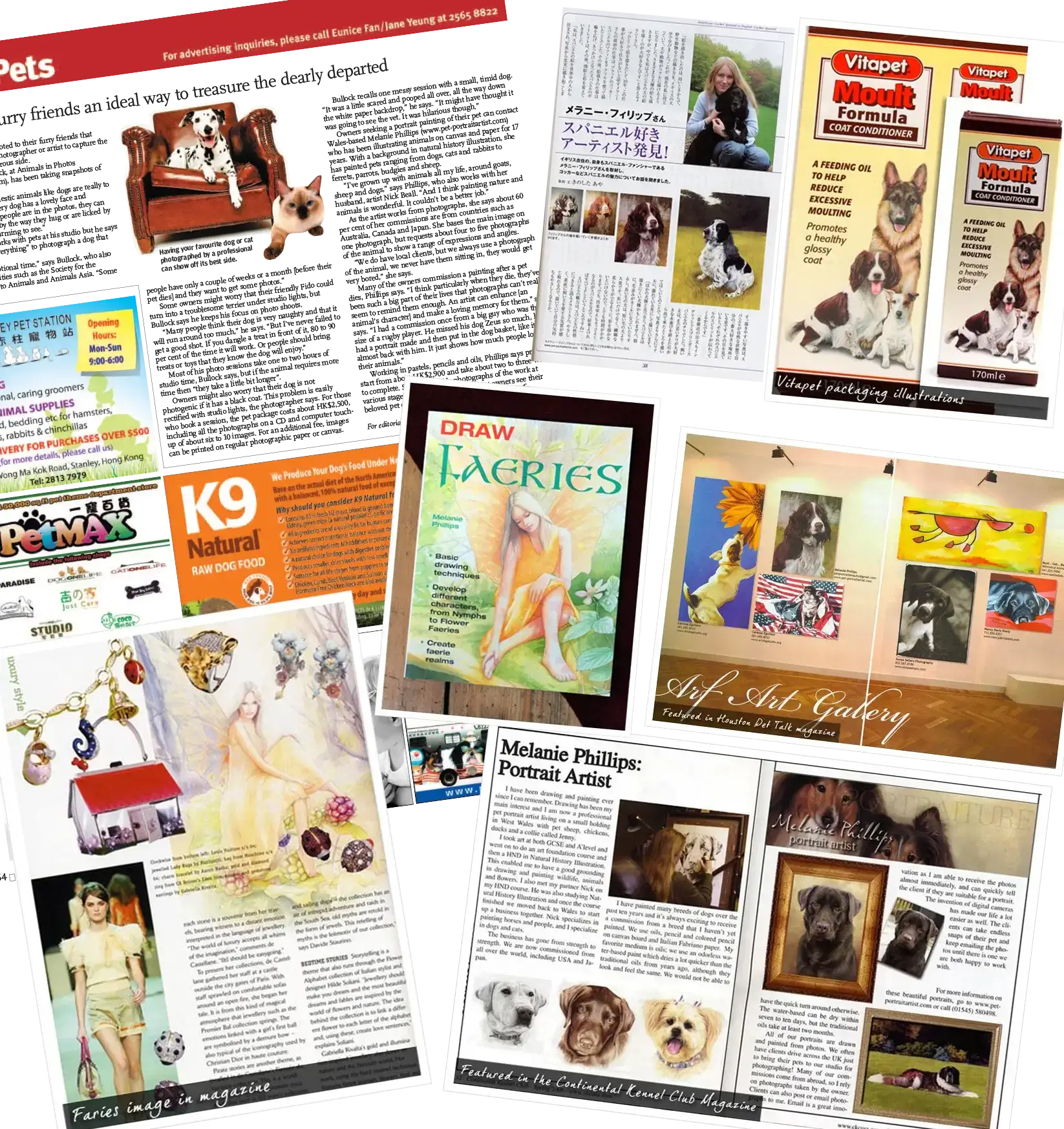 Pet Portraits press for our business and packaging illustration Pet Portraits press for our business and packaging illustration